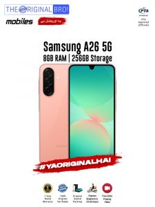 Samsung A26 5G - 8GB RAM - 256GB Storage - PTA Approved - 1 Year Warranty - Pink - The Original Bro Mobiles - TOB40